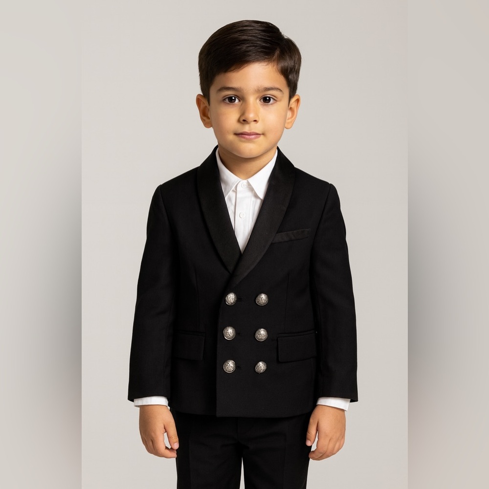 BALMAIN NWT Double Breasted Button Front Black Formal Luxe Wool Blazer Jacket